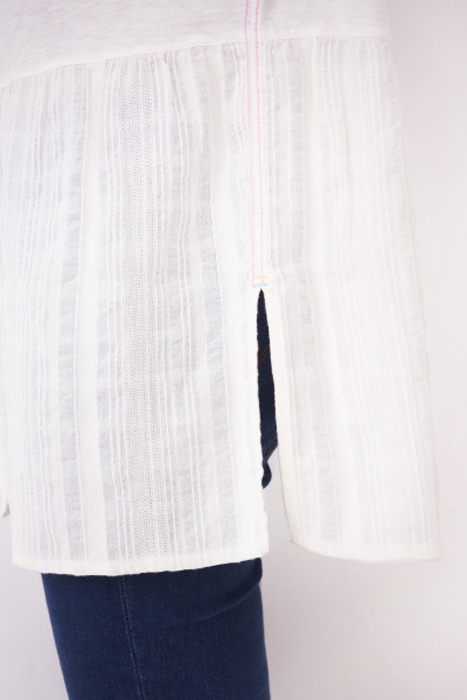 SOPHIA JERSEY WOVEN MIX TUNIC BRILLIANT WHITE 2