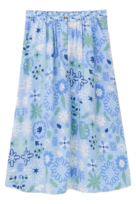 MIA LINEN MIDI SKIRT BLUE 1