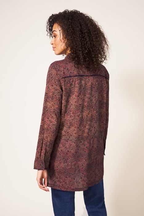 LOTTIE LONGLINE MIX SHIRT NAVY MULTI 2