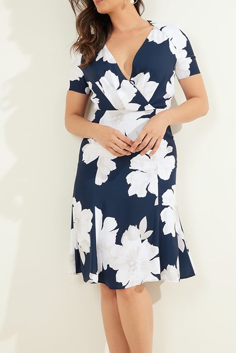 MICKY SOLID DRESS FALLING FLORAL 1