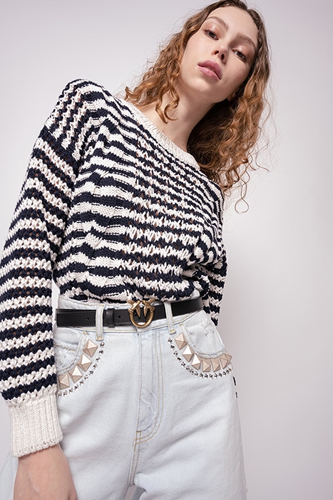 CALASPARRA MAGLIA COTONE BICOL CREAM/BLUE 3