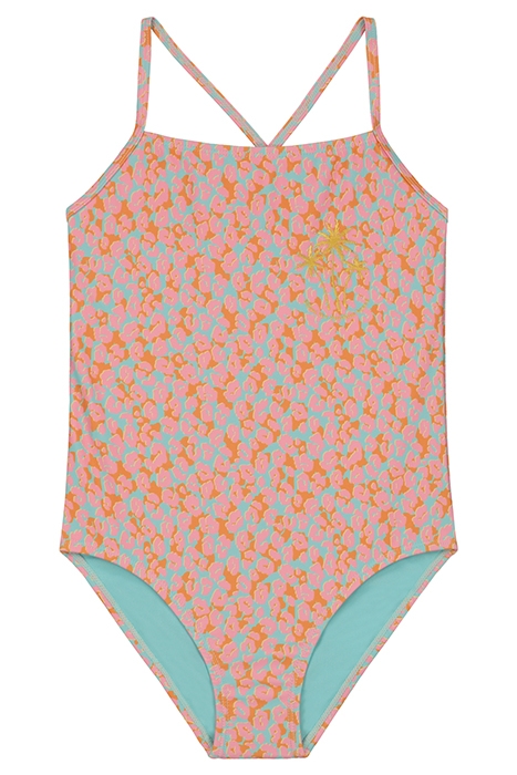 GIRLS LOIS SWIMSUIT TROPICAL TIGER AQUA SKY BLUE 1