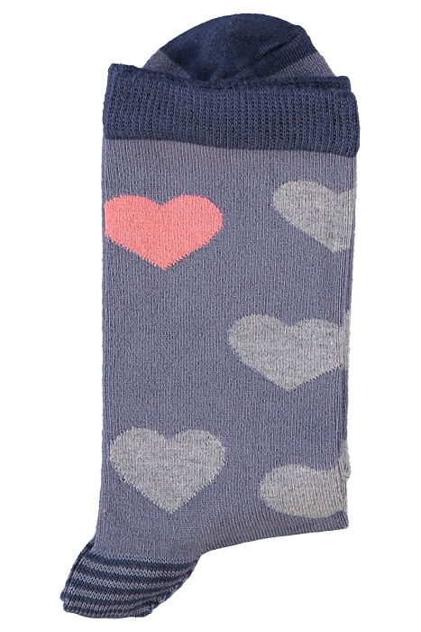 HEART BAMBOO SOCK GREY MLT 2
