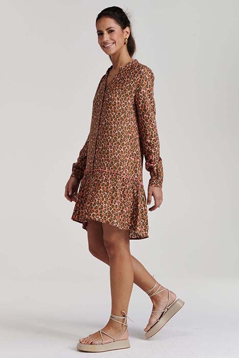 LADIES TUVALU DRESS TROPICAL TIGER STRAWBERRY PINK 3