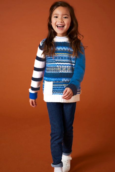 MINI ME FAIRISLE JUMPER NAVY MULTI 2