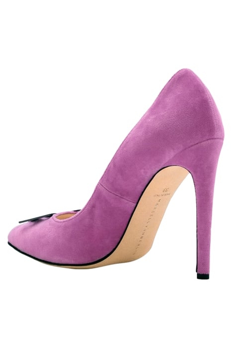 LOGO BUCKLE VELVET PUMPS PINK 4