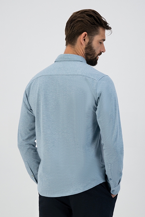 SHIRT CA MELANGE PIQUE MEDIUM BLUE 3