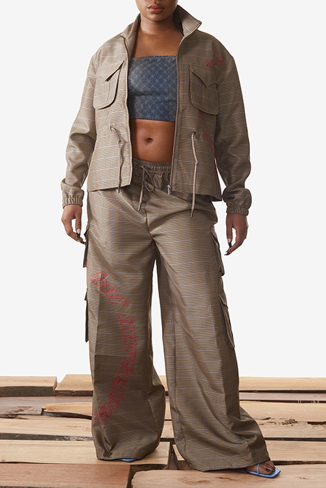 SAND CHECKED KANO JACKET 1