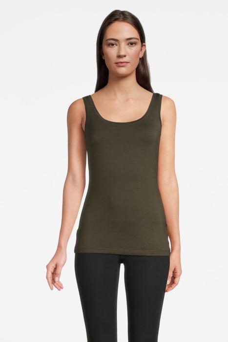 T-SHIRT SLEEVELESS GREEN MOSS 1
