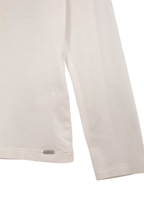 GIRLS’ OFF-WHITE BUTTON-NECK T-SHIRT WITH SKULL ON BACK OFF- 3