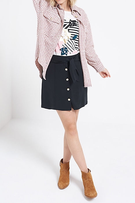 BLACK BUTTONED AND BELTED SHIRT 4