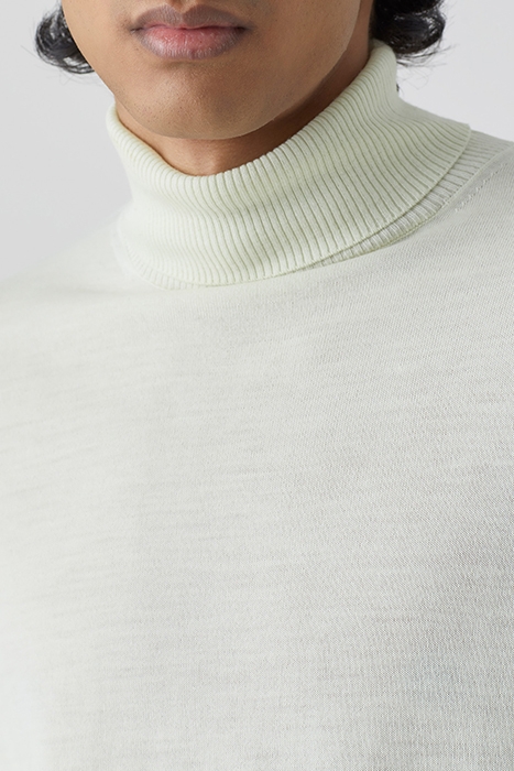 FINE KNIT TURTLE NECK WASABI CREAM 3