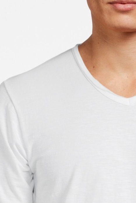 BASIC V-NECK TEE SLUB JERSEY WHITE 5