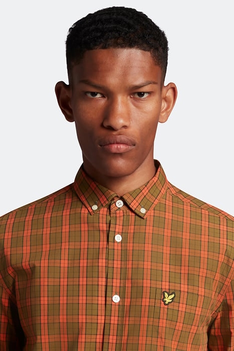 CHECK POPLIN SHIRT VICTORY ORANGE/OLIVE 4