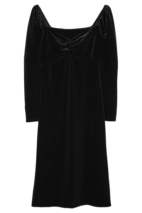 VELVET JERSEY MIDI DRESS BLK 5
