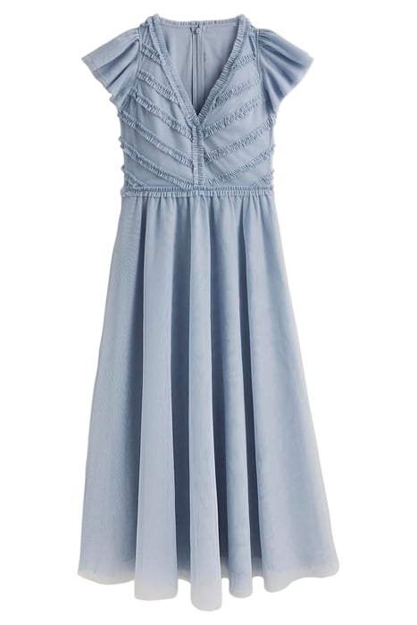 TULLE V-NECK MAXI PARTY DRESS BLU 6