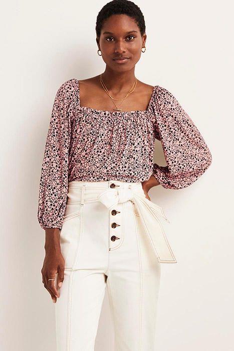 SQUARE NECK SWING JERSEY TOP PNK 1