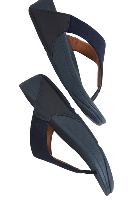 LULU SUEDE TOE POST SANDALS DARK NAVY 4