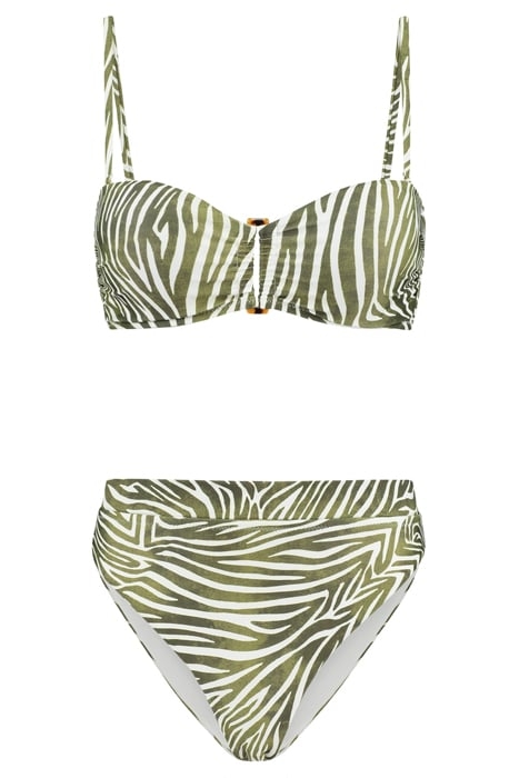 LADIES ZOE BIKINI SET ZANZIBAR ZEBRA PALMTREE GREEN 1