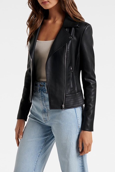 SKYE POLYURETHANE BIKER JACKET BLACK 4