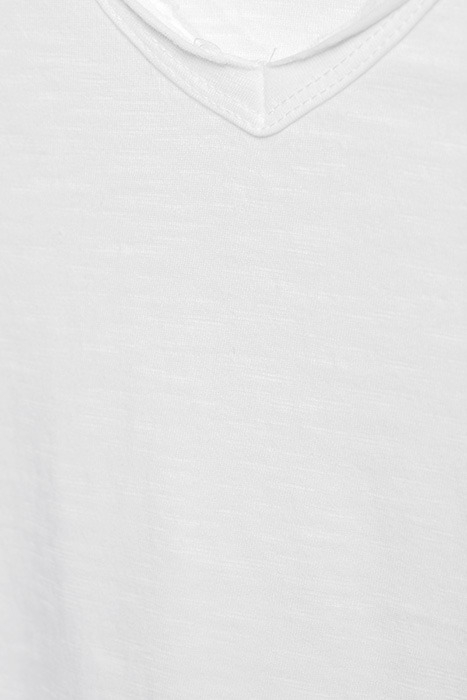 BASIC V-NECK TEE SLUB JERSEY WHITE 6