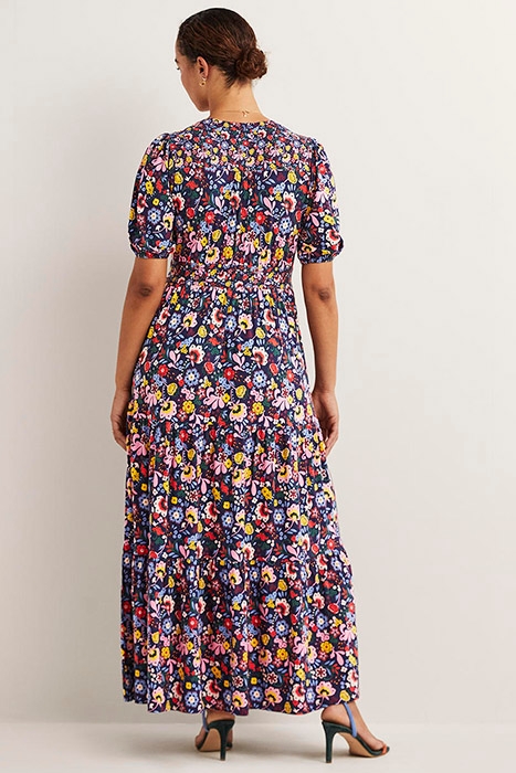 TIERED JERSEY MAXI TEA DRESS NVY 2