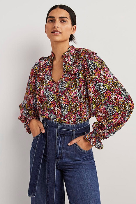 RUFFLE COLLAR STATEMENT TOP MLT 4