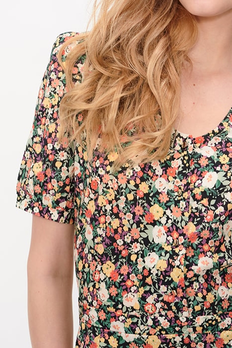 WATER PINK LONG DRESS + MULTICOLOURED FLORAL PRINT 6