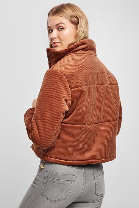 LADIES CORDUROY PUFFER JACKET TOFFEE 3