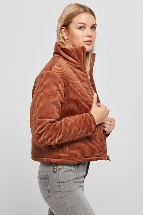 LADIES CORDUROY PUFFER JACKET TOFFEE 6