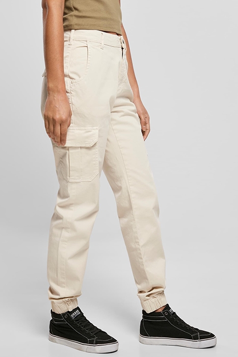 LADIES HIGH WAIST CARGO PANTS WHITESAND 5