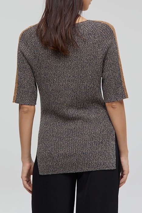 WOMEN CREW NECK SHORT SLEEVE KNITS BLACK 2