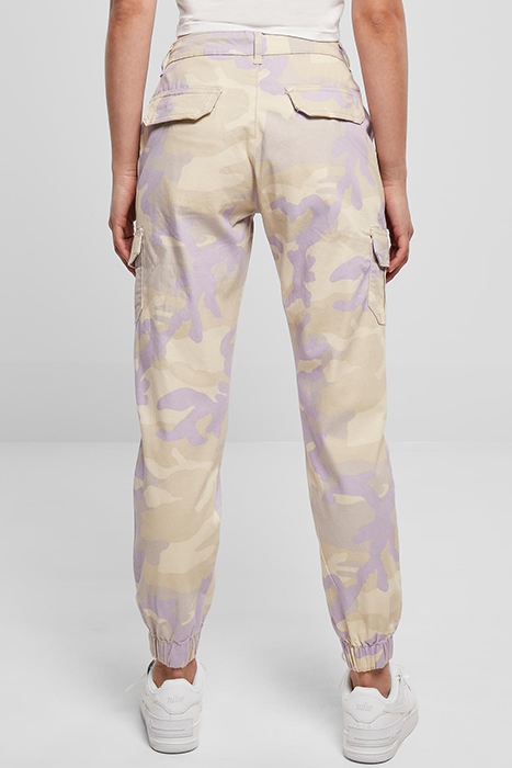 LADIES HIGH WAIST CAMO CARGO PANTS LILACCAMO 3