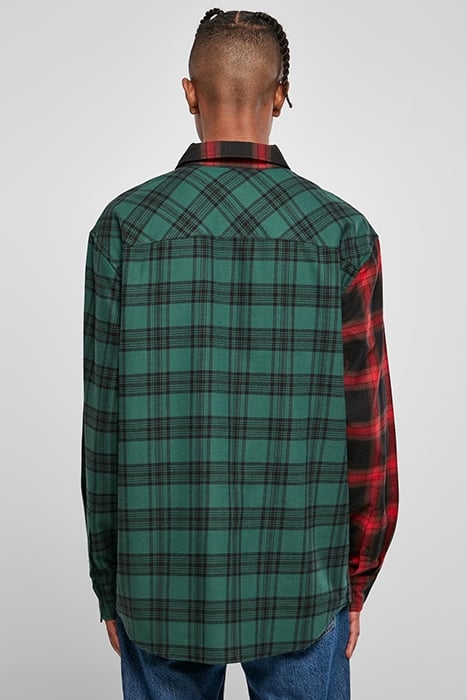 OVERSIZED MIX CHECK SHIRT BLACK/RED/GREEN 3