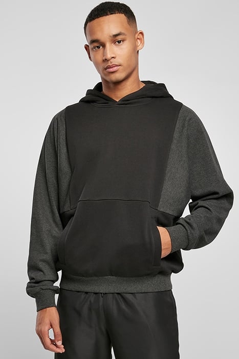 CUT ON SLEEVE HOODY BLACK/CHARCOAL 2
