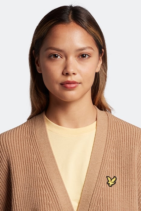 RIBBED CARDIGAN W802 WARM TAN 4