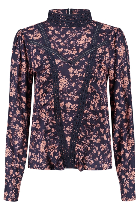 TAPE FLOWER BLOUSE BLUEBERRY 1