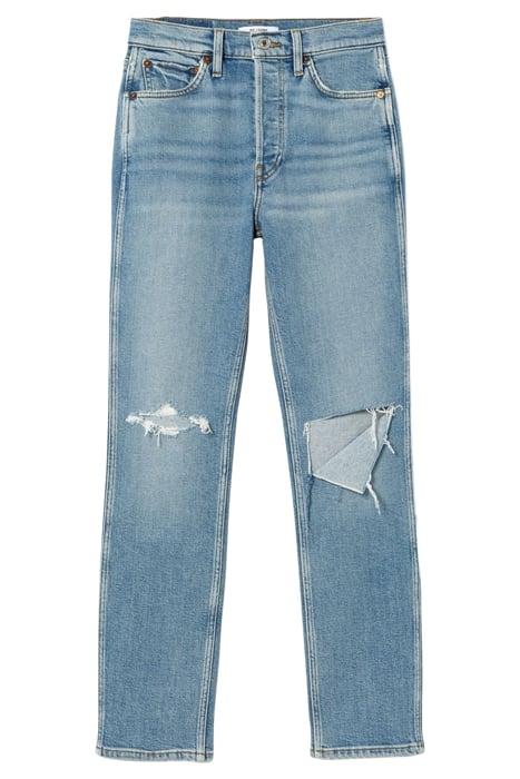 80S SLIM STRAIGHT BRISK BLUE WITH RIPS 1