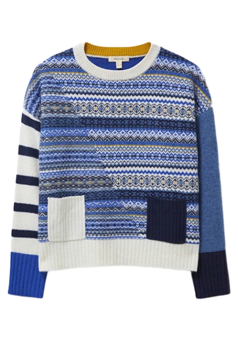 FAIRISLE MIX STRIPE JUMPER BLUE MLT 1