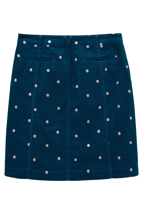 JOSIE VELVET EMBROIDERED SKIRT MID TEAL 4