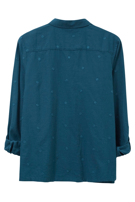 EMILIA ORGANIC COTTON SHIRT TEAL MULTI 4
