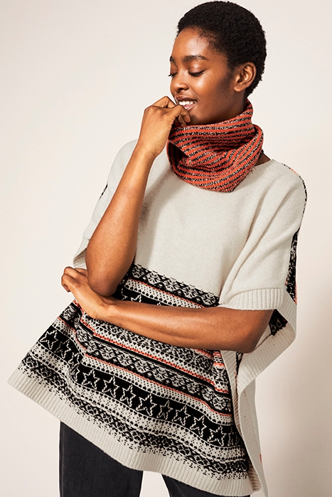 STAR FAIRISLE PONCHO NAT MLT 2