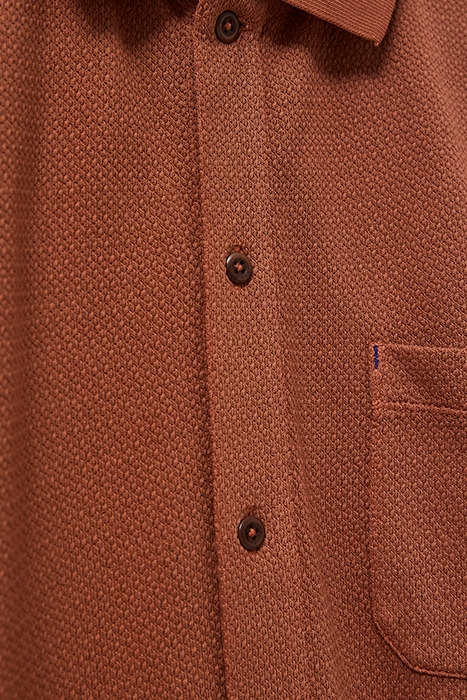 WESTBANK BUTTON THROUGH POLO DEEP BROWN 3