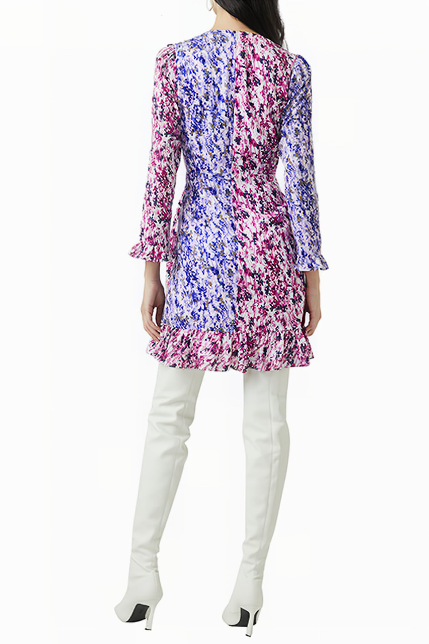 COURTNEY CREPE WRAP DRESS PURP MEAD/DAZZ BLUE 3