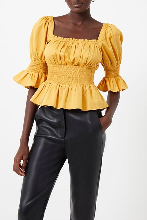 SINDEY COTTON SAT SQA NEC BLOU BRIGHT GOLD 1