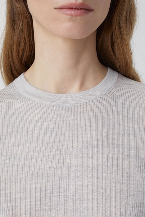 WOMEN CREW RIB LONGSLEEVE KNITS GREY ALABASTER 4