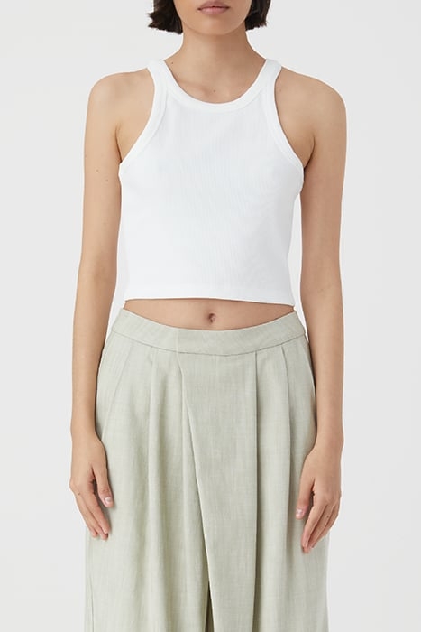 WOMEN CROPPED TANK TOP T-SHIRTS IVORY 1
