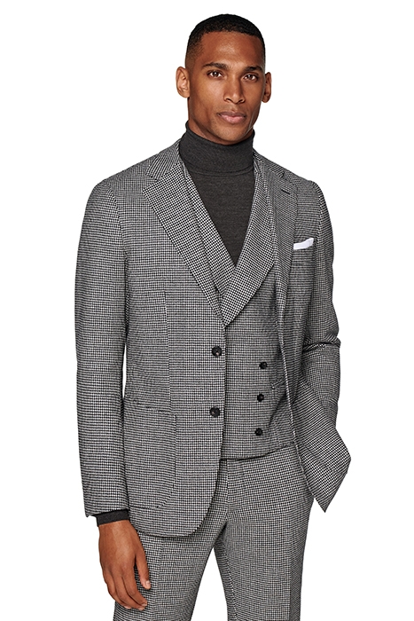 BLACK HOUNDSTOOTH THREE-PIECE HAVANA SUIT 2