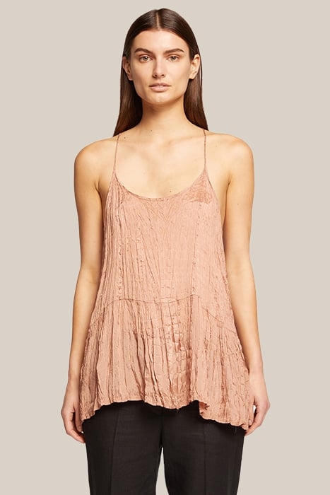 CRINKLED EFFECT SATIN TOP ROSE 1