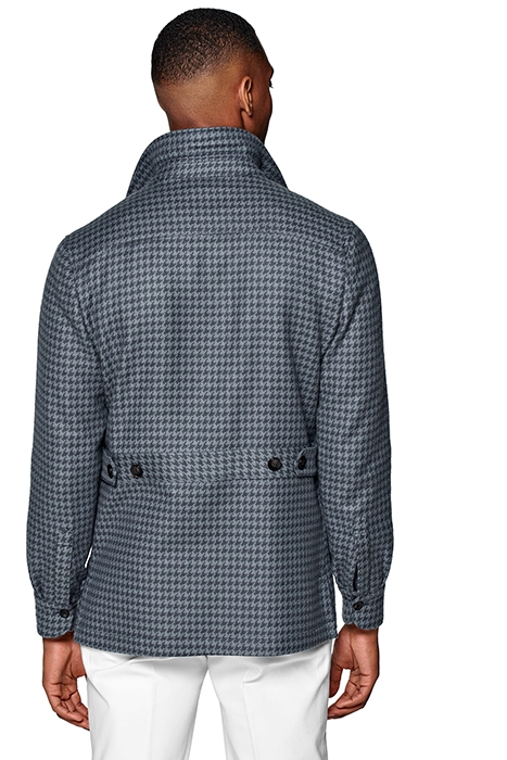 MID BLUE HOUNDSTOOTH SHIRT-JACKET 2